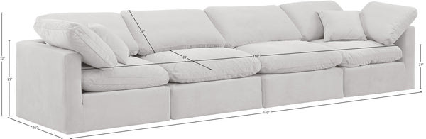 Indulge Cream Velvet Modular Sofa 147Cream-S140 Meridian Furniture