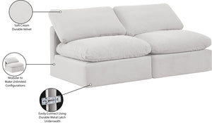 Indulge Cream Velvet Modular Sofa 147Cream-S2 Meridian Furniture