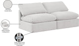 Indulge Cream Velvet Modular Sofa 147Cream-S2 Meridian Furniture