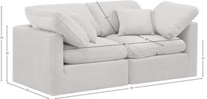 Indulge Cream Velvet Modular Sofa 147Cream-S70 Meridian Furniture