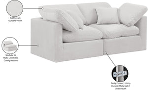 Indulge Cream Velvet Modular Sofa 147Cream-S70 Meridian Furniture