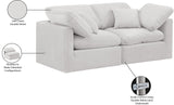 Indulge Cream Velvet Modular Sofa 147Cream-S70 Meridian Furniture