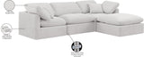 Indulge Cream Velvet Modular Sectional 147Cream-Sec4A Meridian Furniture