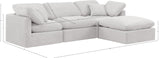 Indulge Cream Velvet Modular Sectional 147Cream-Sec4A Meridian Furniture