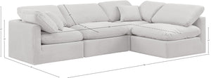 Indulge Cream Velvet Modular Sectional 147Cream-Sec4B Meridian Furniture