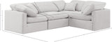 Indulge Cream Velvet Modular Sectional 147Cream-Sec4C Meridian Furniture