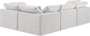 Indulge Cream Velvet Modular Sectional 147Cream-Sec4C Meridian Furniture