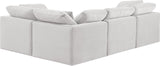 Indulge Cream Velvet Modular Sectional 147Cream-Sec4C Meridian Furniture