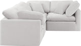 Indulge Cream Velvet Modular Sectional 147Cream-Sec4C Meridian Furniture