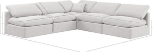 Indulge Cream Velvet Modular Sectional 147Cream-Sec5B Meridian Furniture