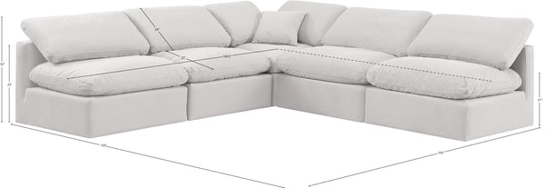 Indulge Cream Velvet Modular Sectional 147Cream-Sec5B Meridian Furniture