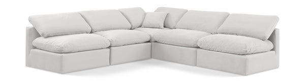Indulge Cream Velvet Modular Sectional 147Cream-Sec5B Meridian Furniture