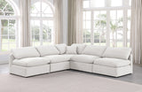 Indulge Cream Velvet Modular Sectional 147Cream-Sec5B Meridian Furniture