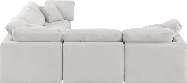 Indulge Cream Velvet Modular Sectional 147Cream-Sec5C Meridian Furniture