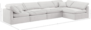 Indulge Cream Velvet Modular Sectional 147Cream-Sec5D Meridian Furniture