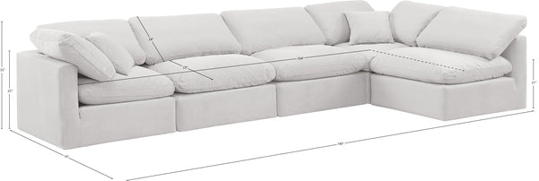 Indulge Cream Velvet Modular Sectional 147Cream-Sec5D Meridian Furniture