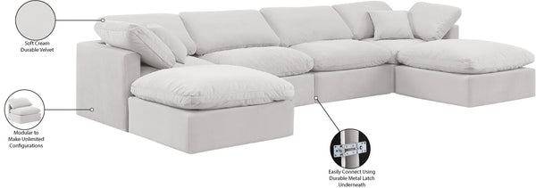 Indulge Cream Velvet Modular Sectional 147Cream-Sec6B Meridian Furniture