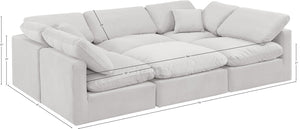 Indulge Cream Velvet Modular Sectional 147Cream-Sec6C Meridian Furniture