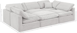 Indulge Cream Velvet Modular Sectional 147Cream-Sec6C Meridian Furniture