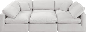 Indulge Cream Velvet Modular Sectional 147Cream-Sec6C Meridian Furniture