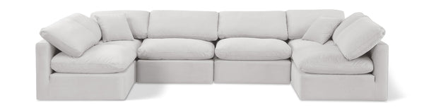 Indulge Cream Velvet Modular Sectional 147Cream-Sec6D Meridian Furniture