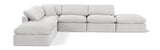 Indulge Cream Velvet Modular Sectional 147Cream-Sec6E Meridian Furniture