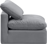 Indulge Grey Velvet Armless Chair 147Grey-Armless Meridian Furniture