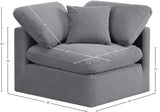 Indulge Grey Velvet Corner Chair 147Grey-Corner Meridian Furniture