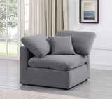 Indulge Grey Velvet Corner Chair 147Grey-Corner Meridian Furniture