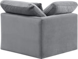 Indulge Grey Velvet Corner Chair 147Grey-Corner Meridian Furniture