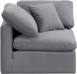 Indulge Grey Velvet Corner Chair 147Grey-Corner Meridian Furniture