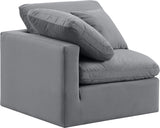 Indulge Grey Velvet Corner Chair 147Grey-Corner Meridian Furniture