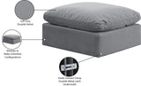 Indulge Grey Velvet Ottoman 147Grey-Ott Meridian Furniture