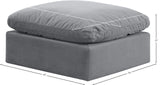 Indulge Grey Velvet Ottoman 147Grey-Ott Meridian Furniture