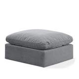 Indulge Grey Velvet Ottoman 147Grey-Ott Meridian Furniture