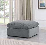 Indulge Grey Velvet Ottoman 147Grey-Ott Meridian Furniture