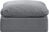 Indulge Grey Velvet Ottoman 147Grey-Ott Meridian Furniture