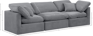 Indulge Grey Velvet Modular Sofa 147Grey-S105 Meridian Furniture