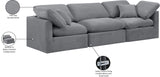 Indulge Grey Velvet Modular Sofa 147Grey-S105 Meridian Furniture