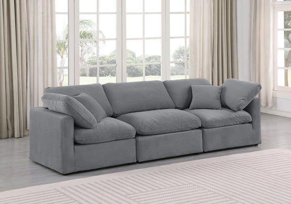 Indulge Grey Velvet Modular Sofa 147Grey-S105 Meridian Furniture