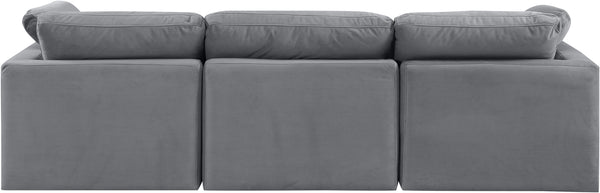 Indulge Grey Velvet Modular Sofa 147Grey-S105 Meridian Furniture