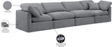 Indulge Grey Velvet Modular Sofa 147Grey-S140 Meridian Furniture