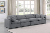 Indulge Grey Velvet Modular Sofa 147Grey-S140 Meridian Furniture