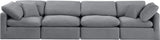 Indulge Grey Velvet Modular Sofa 147Grey-S140 Meridian Furniture