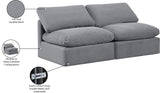 Indulge Grey Velvet Modular Sofa 147Grey-S2 Meridian Furniture