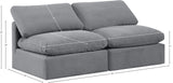 Indulge Grey Velvet Modular Sofa 147Grey-S2 Meridian Furniture