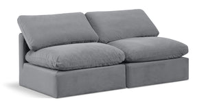 Indulge Grey Velvet Modular Sofa 147Grey-S2 Meridian Furniture