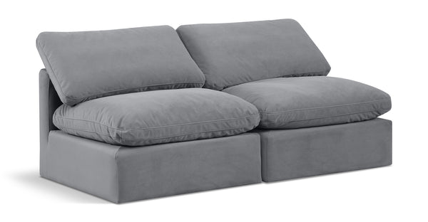 Indulge Grey Velvet Modular Sofa 147Grey-S2 Meridian Furniture