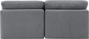 Indulge Grey Velvet Modular Sofa 147Grey-S2 Meridian Furniture
