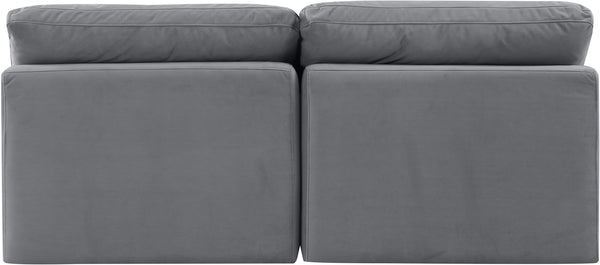 Indulge Grey Velvet Modular Sofa 147Grey-S2 Meridian Furniture